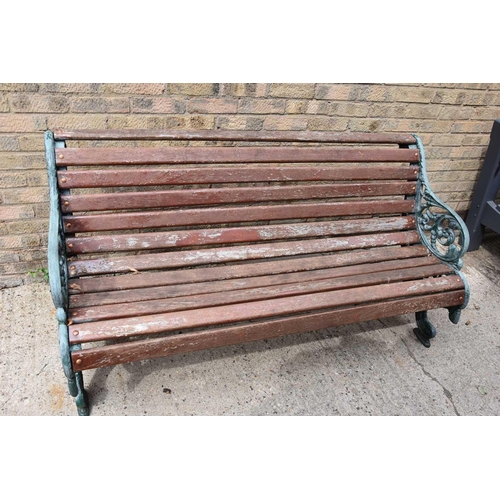 473 - A cast iron Coalbrookdale style garden bench.