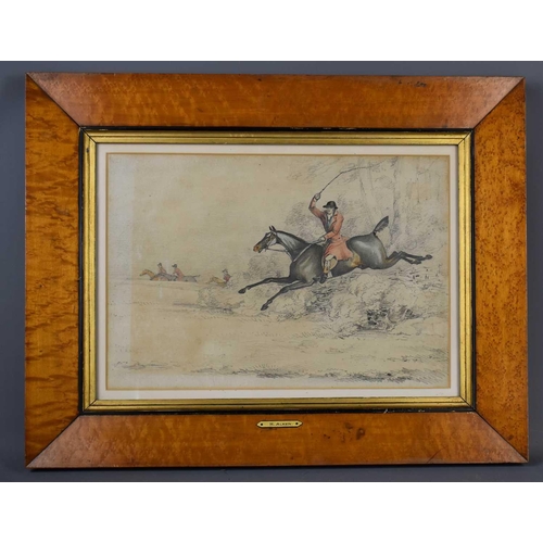 111 - H Alken (19th century): The Hunt, pencil and watercolour on paper.