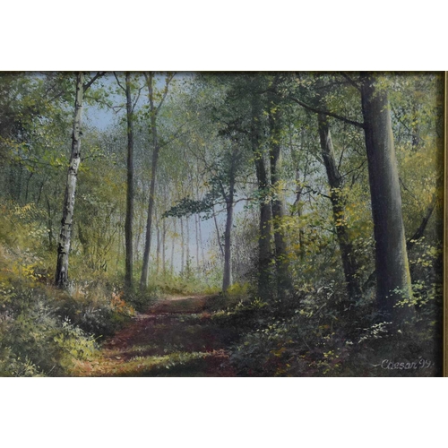 157 - John Caesar Smith (20th century): A pair of woodland studies, blue bell woods and woods in summer, e... 