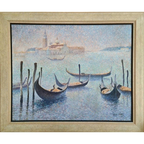 18 - Emile NOULLET (French, b. 20th century) View of Venice oil on canvas, signed lower right, 80 x 100 c... 