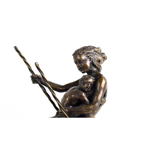 182 - Leonardo LUCCHI (Italian, b. 1952) Amaca bronze, raised on a wooden base, height: 33 cm