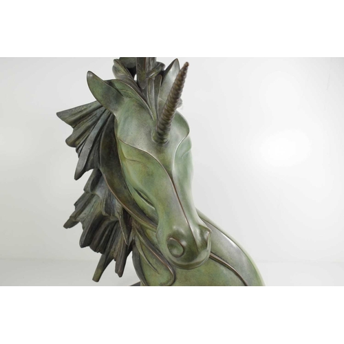 187 - Isabelle JEANDOT (French, b. 1966) La Licorne, 2002 bronze, signed, numbered 3/8, length: 44 cm