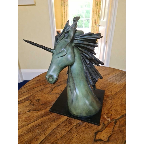 187 - Isabelle JEANDOT (French, b. 1966) La Licorne, 2002 bronze, signed, numbered 3/8, length: 44 cm