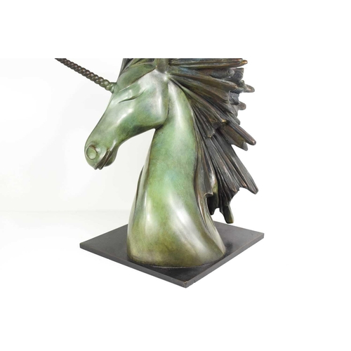 187 - Isabelle JEANDOT (French, b. 1966) La Licorne, 2002 bronze, signed, numbered 3/8, length: 44 cm