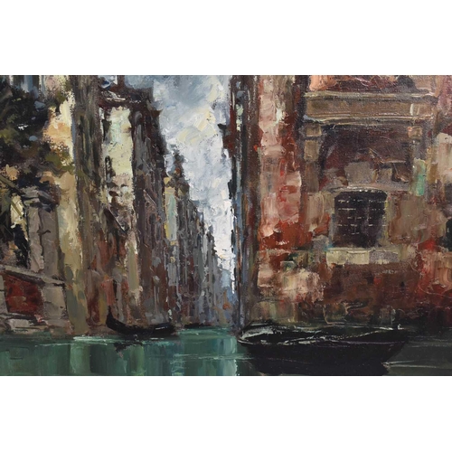 24 - G Abatti (20th century): Venetian scene, oil on canvas, 48 by 67cm