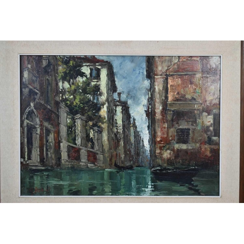 24 - G Abatti (20th century): Venetian scene, oil on canvas, 48 by 67cm