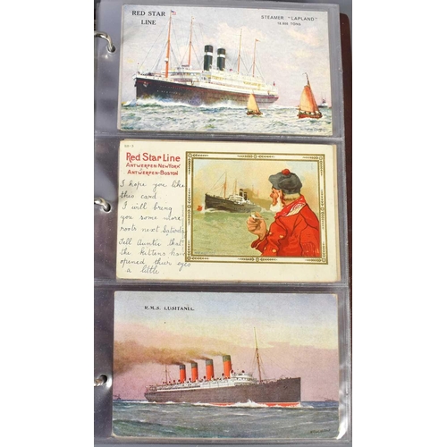 288 - Two albums of Edwardian and later postcards, mainly naval and shipping related to include the collis... 