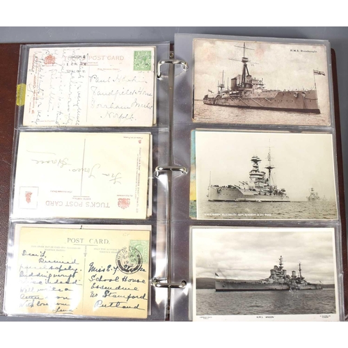 288 - Two albums of Edwardian and later postcards, mainly naval and shipping related to include the collis... 