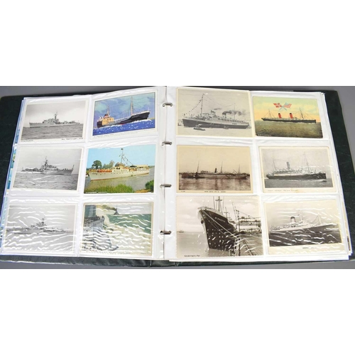 288 - Two albums of Edwardian and later postcards, mainly naval and shipping related to include the collis... 