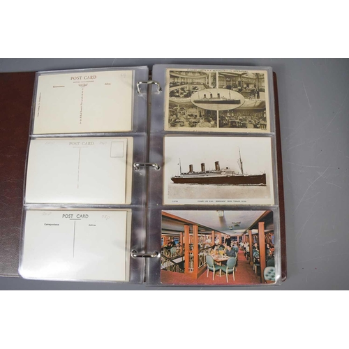 288 - Two albums of Edwardian and later postcards, mainly naval and shipping related to include the collis... 