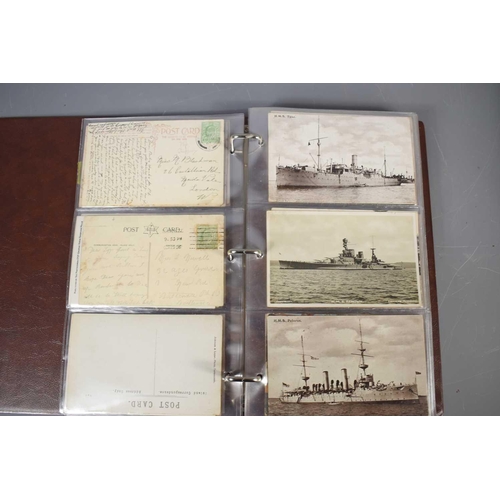 288 - Two albums of Edwardian and later postcards, mainly naval and shipping related to include the collis... 