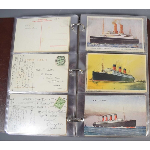 288 - Two albums of Edwardian and later postcards, mainly naval and shipping related to include the collis... 