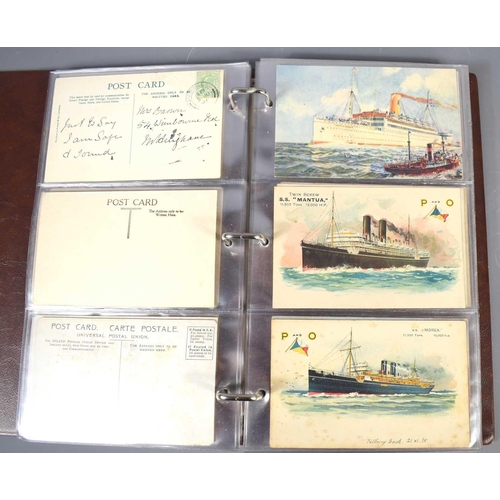 288 - Two albums of Edwardian and later postcards, mainly naval and shipping related to include the collis... 