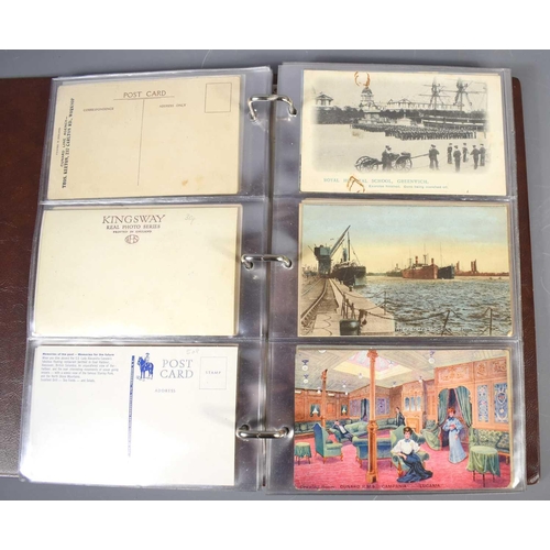 288 - Two albums of Edwardian and later postcards, mainly naval and shipping related to include the collis... 