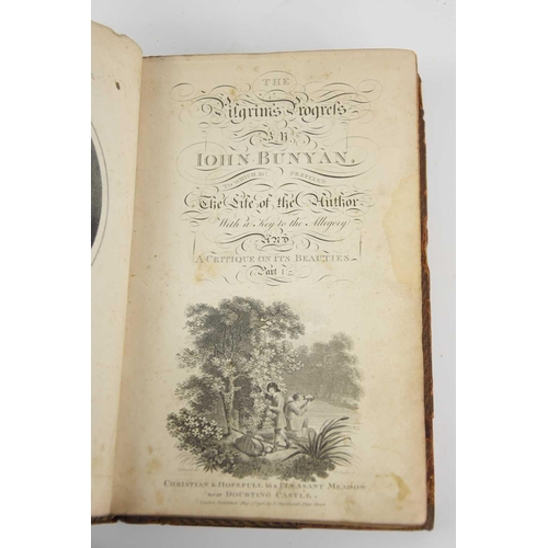 328 - The Pilgrims Progress by John Bunyan, published 1796 by T. Hepinstall together with a leather bound ... 