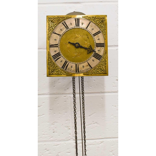 343 - An 18th century John Baker of Sevenoaks hook and spike wall clock, ten inch brass square dial with s... 