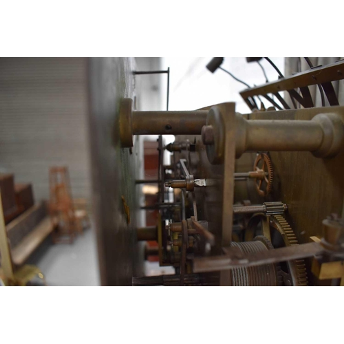 344 - An impressive Gothic revival Victorian clock, the silvered circular dial having gilt brass Gothic Ro... 