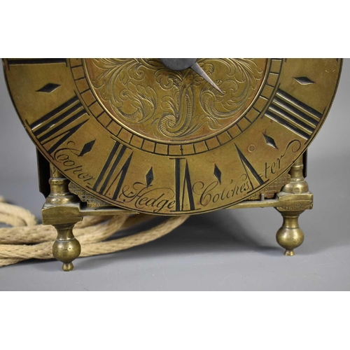 352 - A 17th century lantern clock, by Cooper & Hedge of Colchester, the Roman numeral chapter ring surrou... 