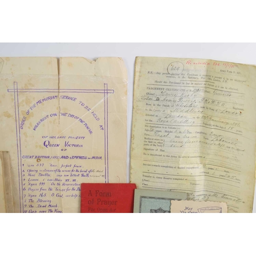 489 - A Boer War and WWI medal group with related paperwork to Harry A. Kirby army number 75319 and 13545,... 