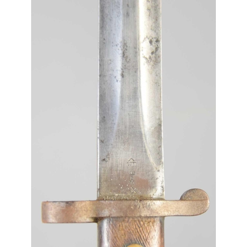 497 - A late 19th or early 20th century Mole bayonet, base of blade marked Mole above numbers, possibly /9... 