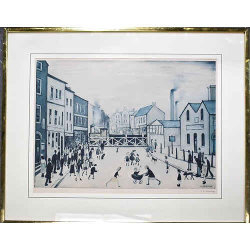 52 - LS Lowry, 20th century print, signed in pencil lower left, 57 by 41cm.