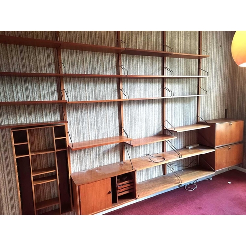 616 - A Mid-Century, Danish Royal System teak floating wall units, designed by Poul Cadovius