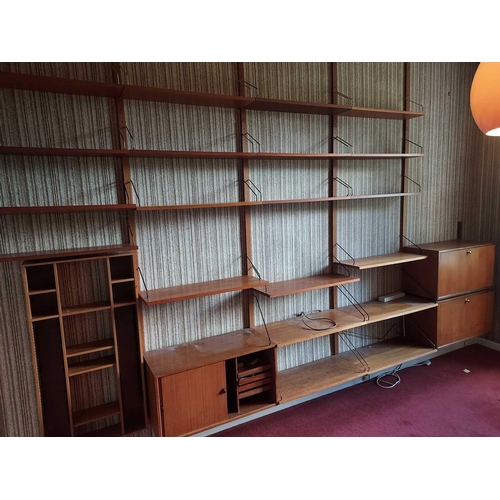 616 - A Mid-Century, Danish Royal System teak floating wall units, designed by Poul Cadovius