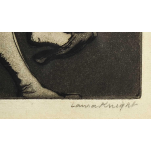 66 - Dame Laura Knight (1877-1970): lady sewing a young girl's tutu, etching, signed in pencil lower righ... 