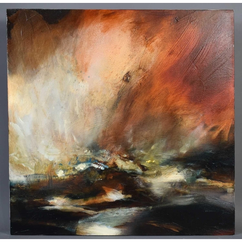 97 - 20th century oil on canvas, indistinctly signed, Distant Fires, signed and titled verso, dated 2006,... 