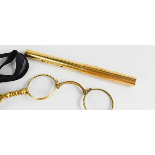 106 - A group of collectables to include gold plated Swan Pen, a pair of gold plated folding spectacles, a... 