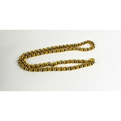 185 - An Italian 18Kt white and yellow gold chain link necklace, with crab claw clasp marked 18Kt, 75g.