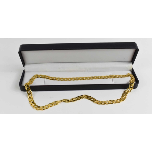 205 - A 9ct gold chain link necklace, with a crab claw clasp, 51cm long, 30.9g.