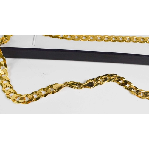 205 - A 9ct gold chain link necklace, with a crab claw clasp, 51cm long, 30.9g.