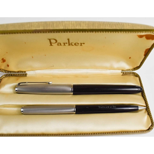 239 - Two Shaeffer ball point pens, in the original presentation box, together with two vintage Parker exa... 