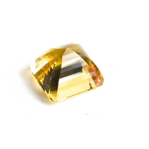 39 - A large loose asscher cut citrine 24g, 30 by 30 by 23mm deep.