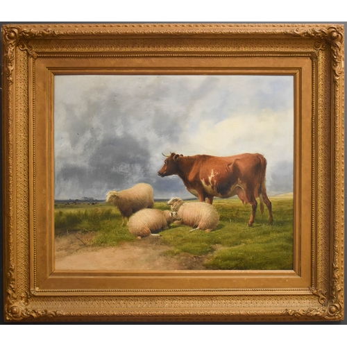 8a - Thomas Sidney Cooper (1803-1902): sheep and cattle in a meadow, signed lower left T Sidney Cooper, 4... 