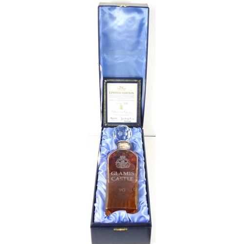 102 - A limited edition Glamis Castle 25yr old Whisky to commemorate the 90th birthday of Her Majesty Quee... 