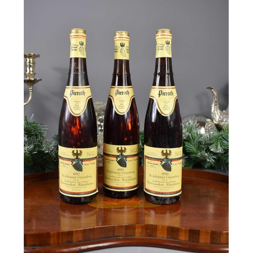 13 - Three bottles of St Johanner Geyersberg, Beerenauslese Rheinhessen, Germany, 1990, 750ml.