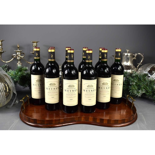 38 - Ten bottles of Chateau Mayney, Saint-Estephe, Cru Bourgeois red wine 1990, 750ml