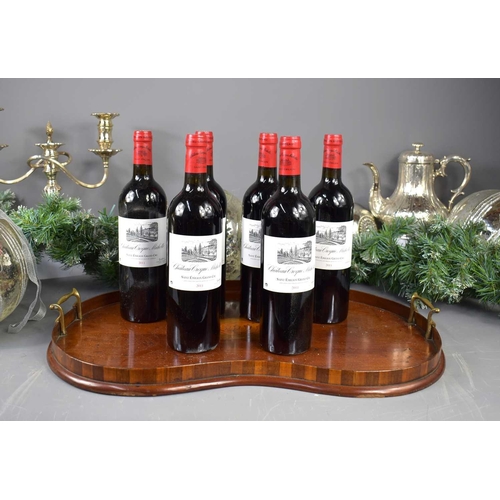 50 - Six bottles of Chateau Croque-Michotte red wine, Saint-Emilion Grand Cru 2011, 750ml.