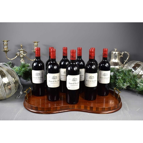 59 - Nine bottles of Chateau Fleur de Jean Gue red wine, Lalande de Pomerol, 1998, 750ml.