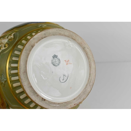 150 - A fine Royal Worcester porcelain vase by Walter Powell, circa 1907, green mark to base, the ovoid bo... 