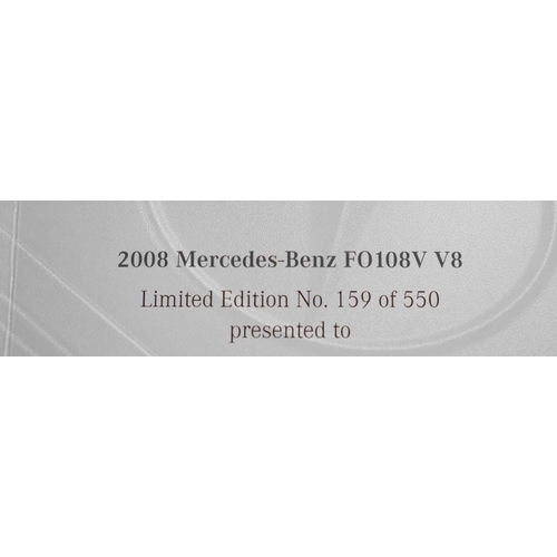 244 - Formula 1 memorabilia: A detailed scale model of the 2008 Mercedes-Benz FO108V V8 engine set within ... 