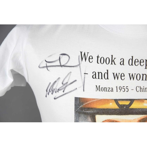 249 - Formula 1 memorabilia: A T-Shirt hand signed by Michael Schumacher and Nico Rosberg in 2012, the t-s... 