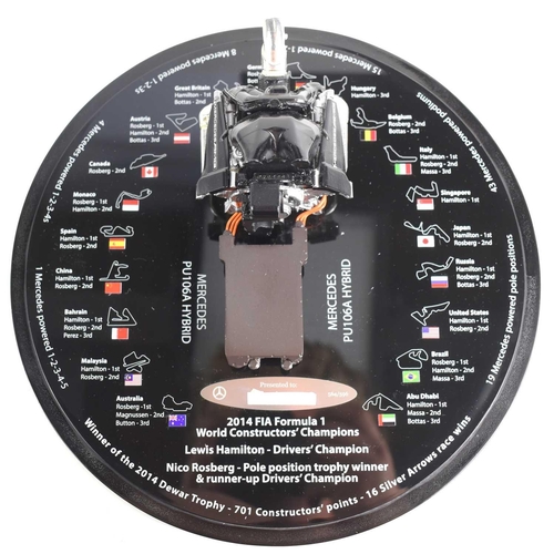 255 - Formula 1 memorabilia: A detailed scale model of the Mercedes PU106A Hybrid engine to celebrate the ... 