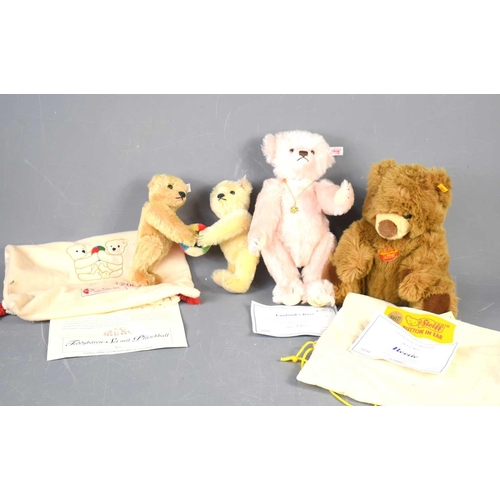 350 - Three Steiff teddy bears to include English Rose, Teddy Bear with Plush ball 671517 and Bertie 66017... 