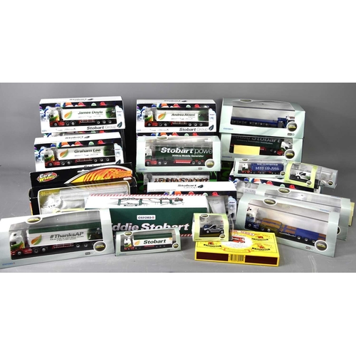 353 - A large group of boxed Eddie Stobart haulage lorries and vehicles by Oxford diecast, mainly 1:76 sca... 