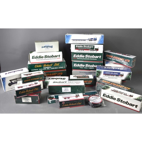 354 - A large group of Eddie Stobart diecast haulage lorries by Atlas Editions, all boxed, some special ed... 