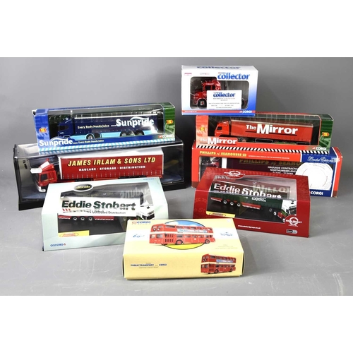 355 - A group of boxed Corgi and Oxford diecast haulage lorries to include Eddie Stobart, limited edition ... 