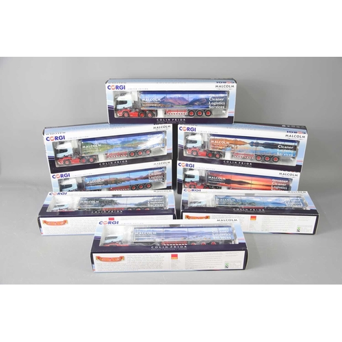 360 - Eight boxed Corgi limited edition Malcolm logistics haulage lorries and trailers.